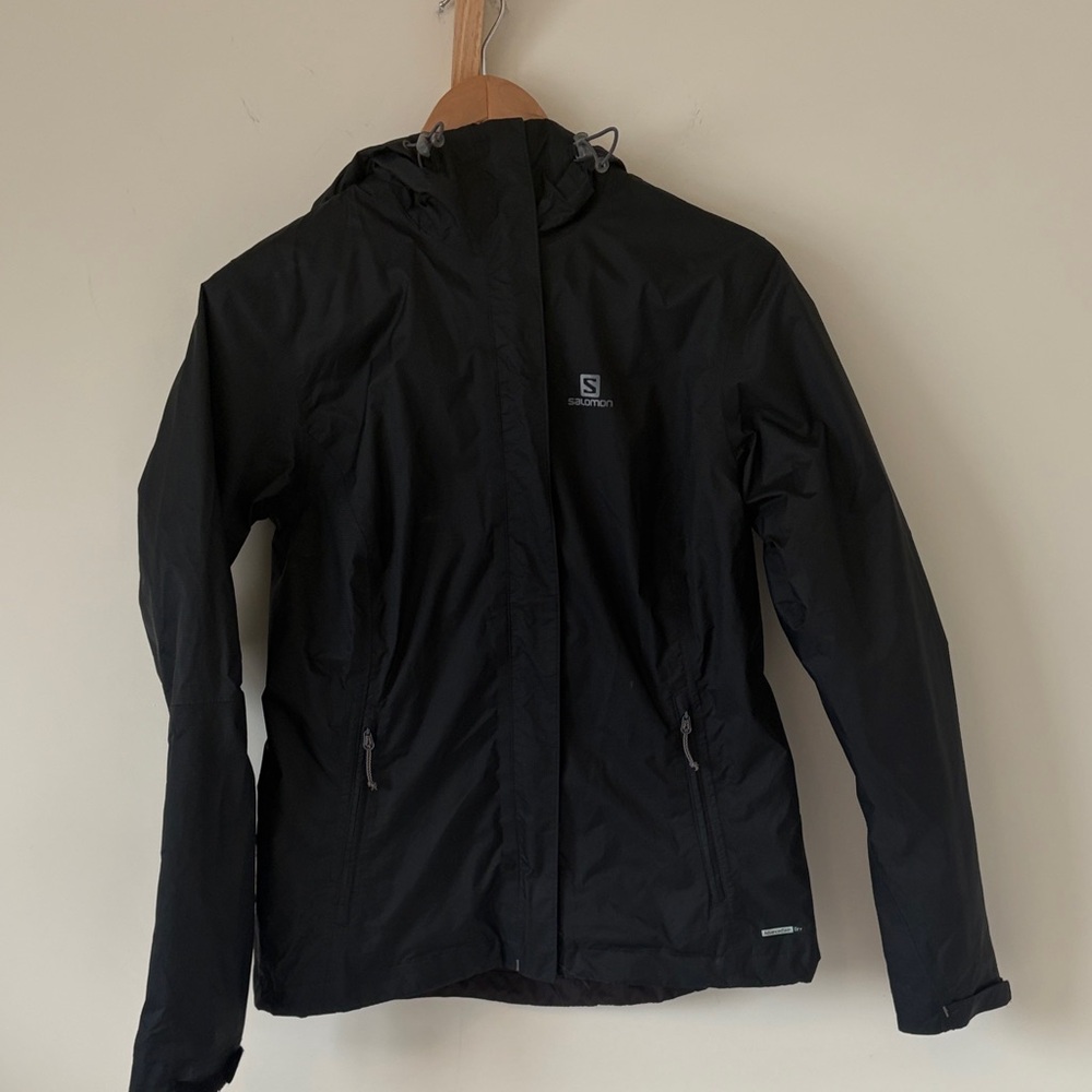 Salomon | Black Hooded Rain Shell | xs